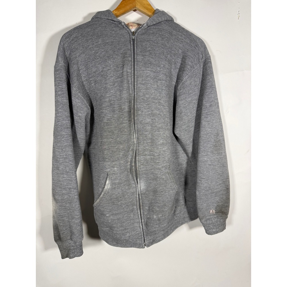 Vintage Russell Athletic Full Zip Hoodie Heather Gray Mens Large Sportswear 70s